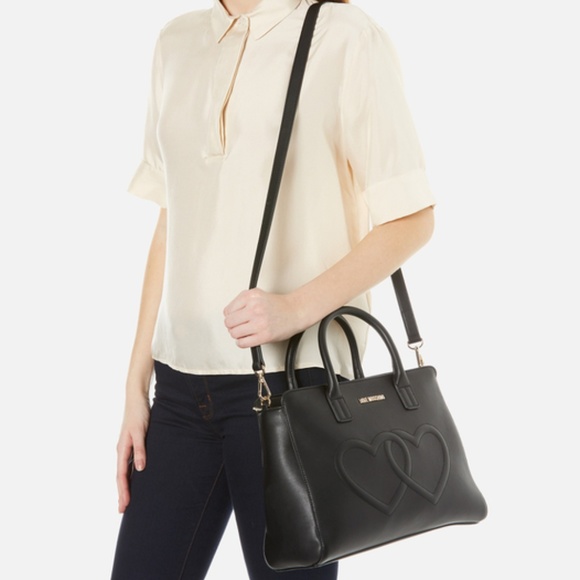 LOVE Moschino Embossed Hearts Satchel/Crossbody - Picture 5 of 8